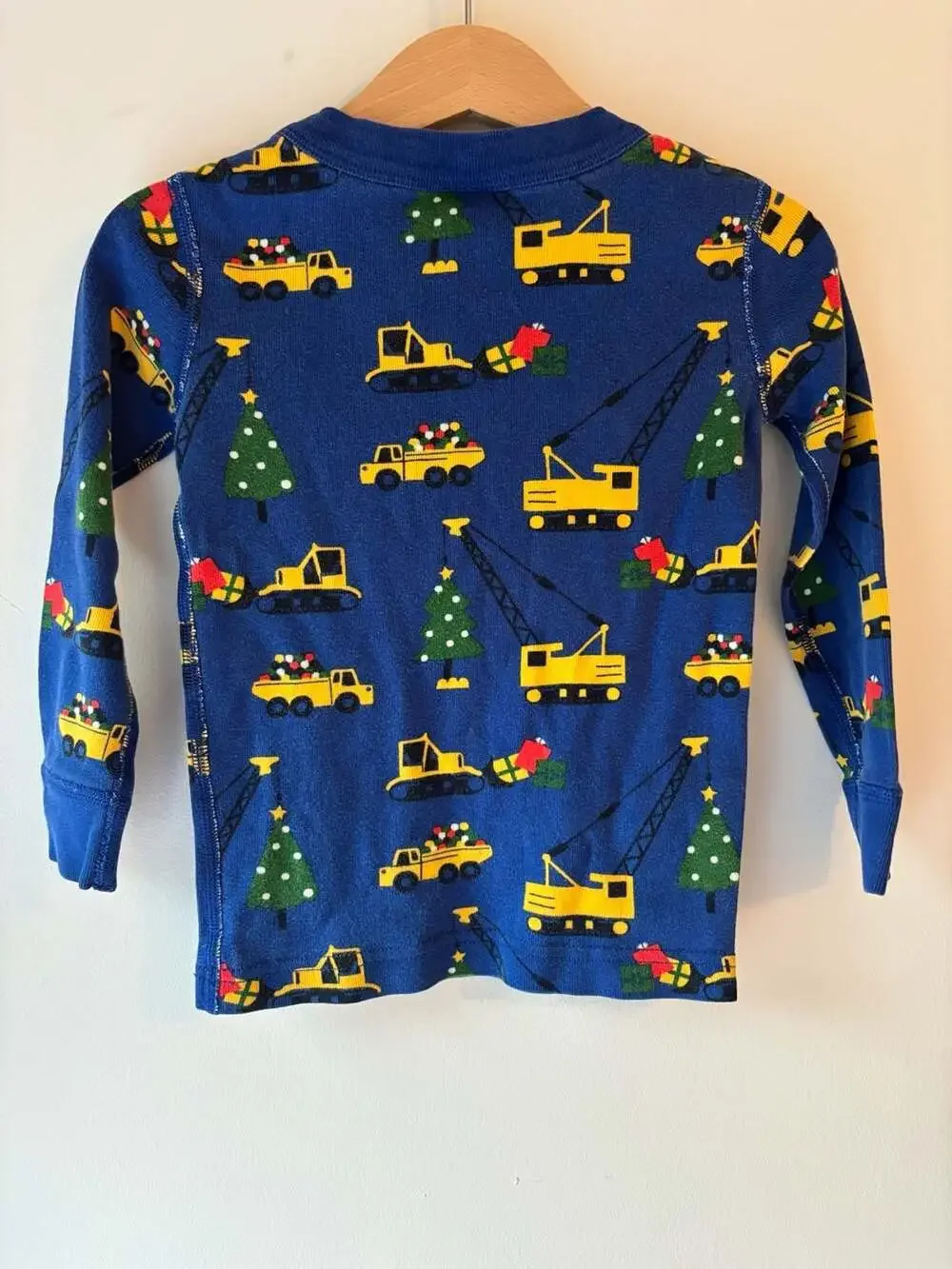 Hanna Anderson Organic Cotton Long John Pajama Set Size 3T Construction Trucks